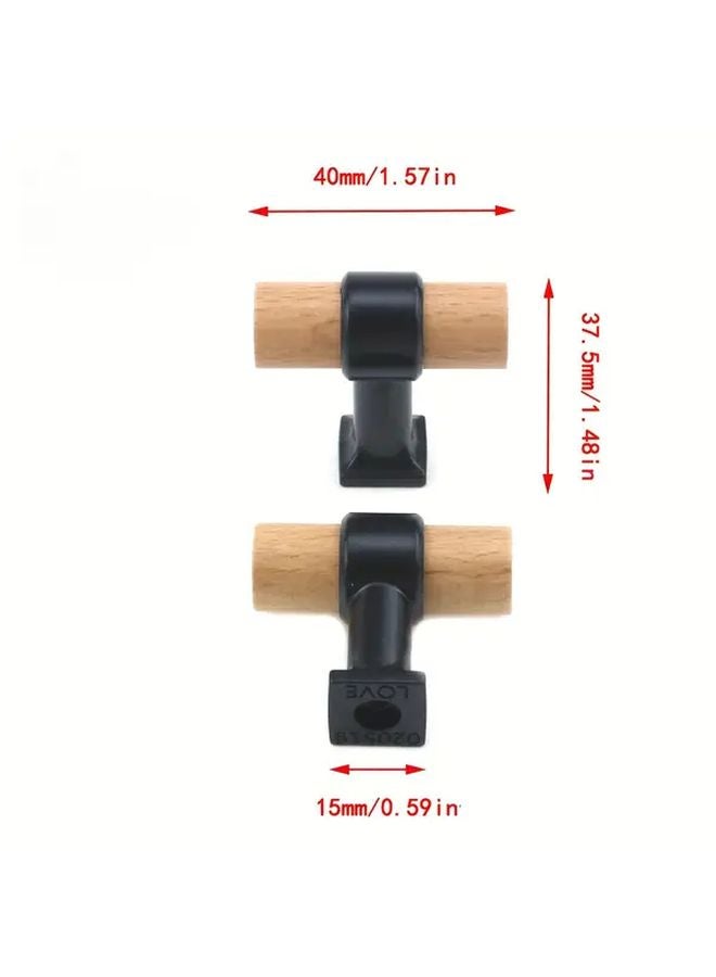 6pcs Black Zinc Alloy And Wood Cabinet Knobs Drawer Pulls With Hardware - Image 3